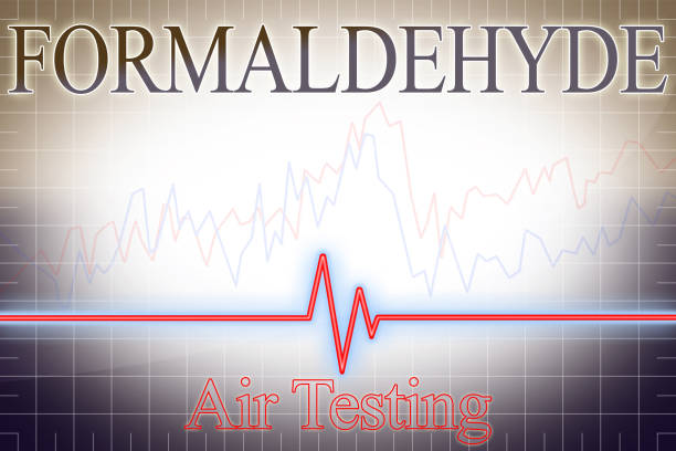 Formaldehyde indoor pollutant Air Testing with graph - concept image.