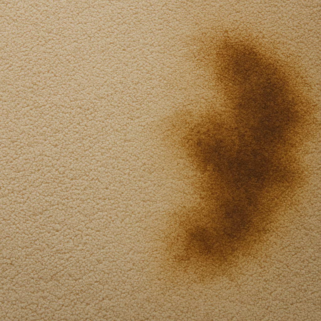 Carpet shows a sign of browning