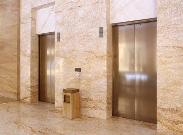 Elevators in a commercial building.