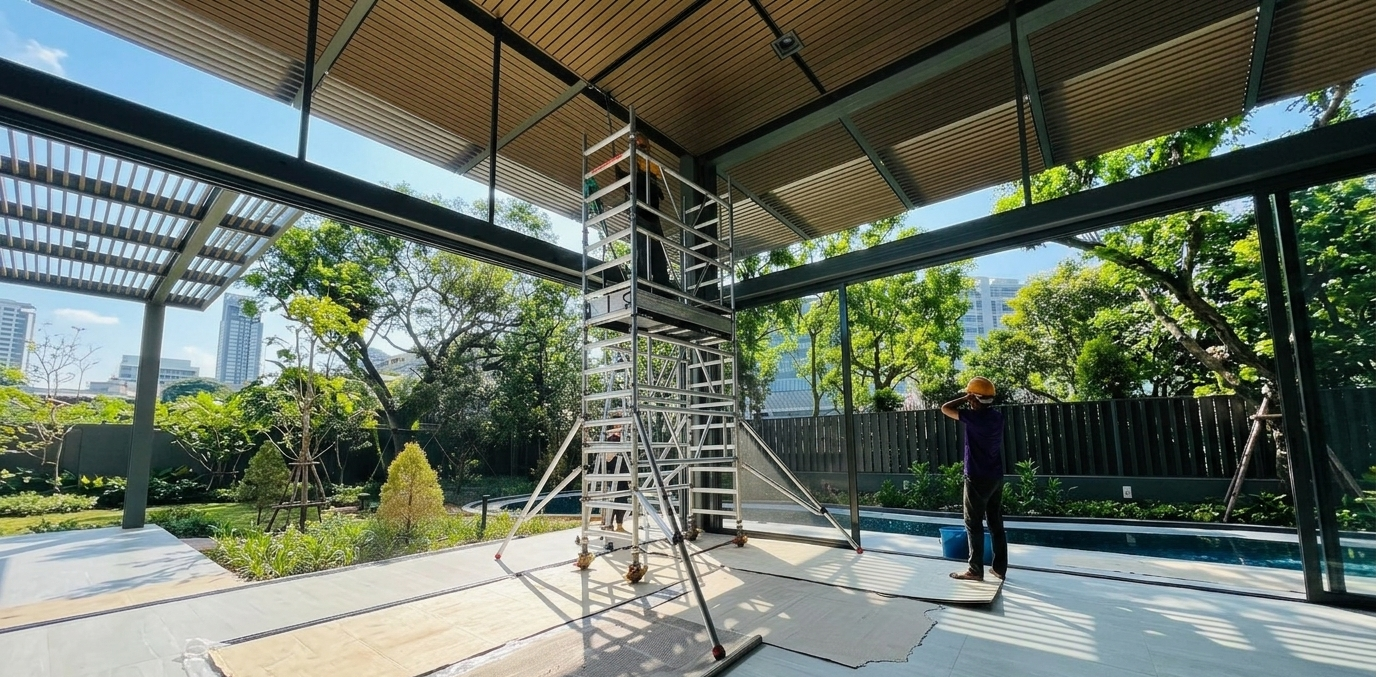 High Ceiling and Upper Glass Cleaning