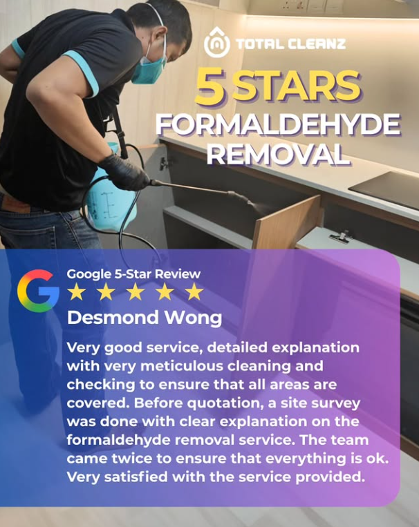 Client's Testimonial about formaldehyde removal