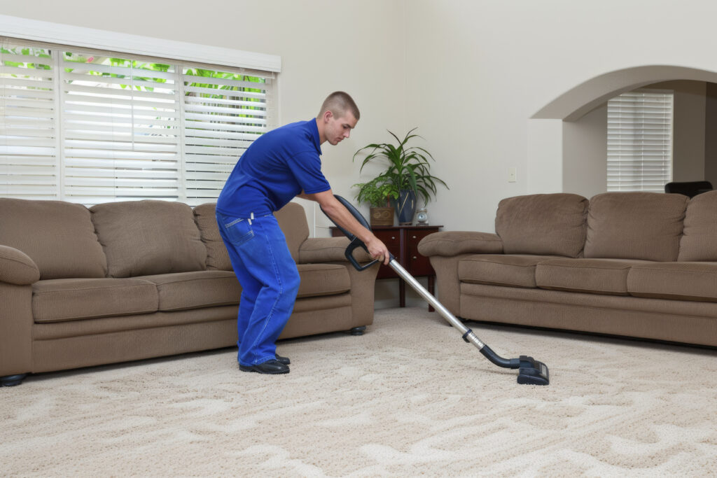 man doing carpet cleaning