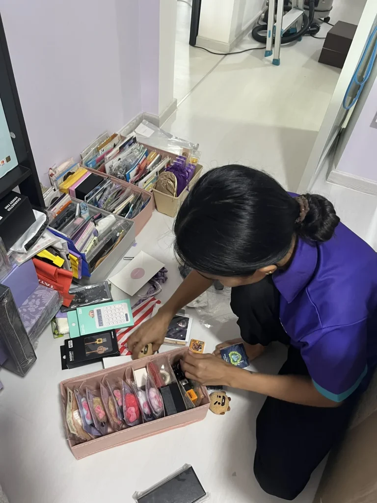 total cleanz decluttering ang mo kio sorting beauty products 1